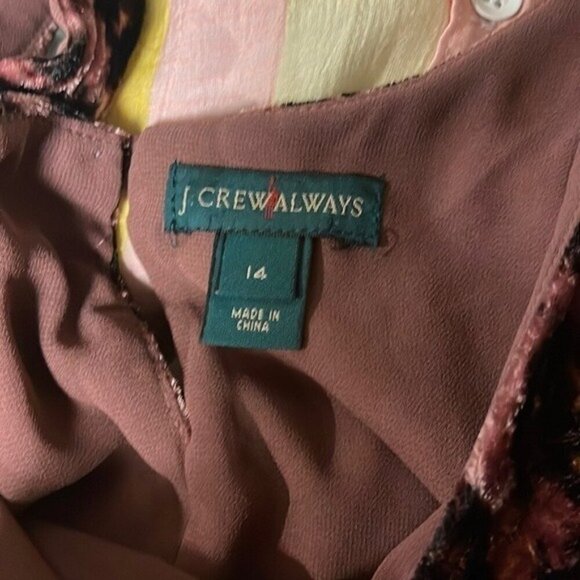 J.crew always women’s Velvet Leopard Print Tank Top Pink Black Keyhole size 14 - Picture 3 of 5